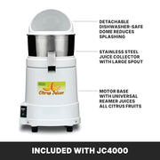 Waring Heavy Duty Citrus Juicer / 10 x 10 x 19.5 inches / White Citrus Juicers