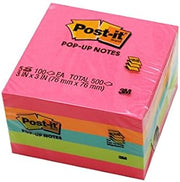 Post-it Pop-up Notes, 3" x 3", Assorted, 100 Sheets Per Pad, 5 Pads