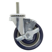Swivel Casters with Thread Blue Polyurethane - 4"Dia by HUBERT – Model T12Z-415P-1-1