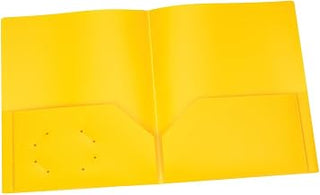 Oxford Poly Two Pocket Portfolio, Yellow, Pack of 25