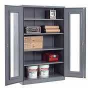 Clear View Storage Cabinet with Locking Handle by Global Industrial – 48" W x 24" D x 78" H, Alloy Steel, Grey, Model 237621GY