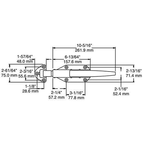 Complete Latch Kit - Kason 58 - With 1-3/4" to 2-1/2" Offset Strike – Pack of 3, Model 381274