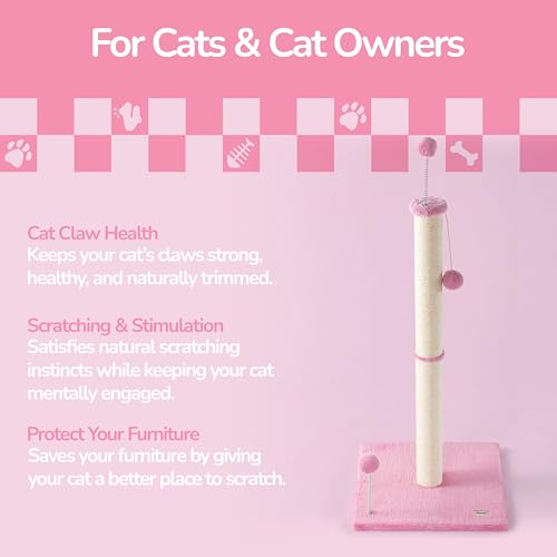 THE LICKER STORE Pink/Cream / 15.5 x 15.5 x 38 / Modern Scratching Posts