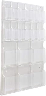 Safco Reveal Literature Rack, 12 Pamphlet and 6 Magazine Holder, Wall-Mounted Brochure Organizer, Acrylic, Clear