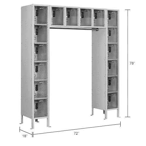 Global Industrial 16 Person Clear View Locker – Digital Lock, 72" Wx18 Dx78 H, Gray, Unassembled