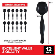 Stock Your Home 12 / 12 Count / Black Serving Spoons