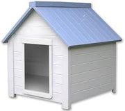 New Age Pet All-Weather Insulated Dog Bunk House, White/Blue, Large, For Pets up to 120 Pounds