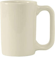 Tuxton China BEM-100F Vista Mug, 10 oz., 3-1/8" Diameter x 4-3/8"H, Microwave and Dishwasher Safe, Oven Proof, Fully Vitrified, Ceramic, DuraTux, American White/Eggshell, Pack of 24