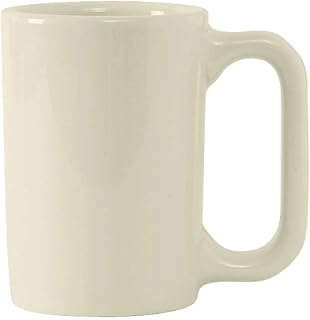 Tuxton China BEM-100F Vista Mug, 10 oz., 3-1/8" Diameter x 4-3/8"H, Microwave and Dishwasher Safe, Oven Proof, Fully Vitrified, Ceramic, DuraTux, American White/Eggshell, Pack of 24