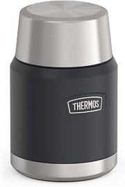 THERMOS ICON Stainless Steel Food Jar with Spoon, 16 Ounce, Granite | BPA Free Material