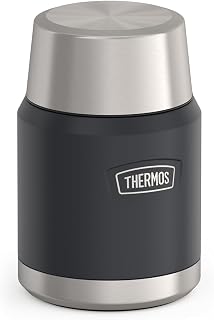THERMOS ICON Stainless Steel Food Jar with Spoon, 16 Ounce, Granite | BPA Free Material