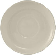 Tuxton China TSC-002 Saucer, 5-1/2" Diameter, Round, Coupe, Scalloped Edge, Microwave and Dishwasher Safe, Oven Proof, Fully Vitrified, Ceramic, Shell, American White/Eggshell, Pack of 36
