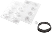 Silikomart Kit Tarte Ring Cocoa 70 Silicone Mold with 8 Cavities, Each 2.36 Inch Diameter x 0.78 Inch High