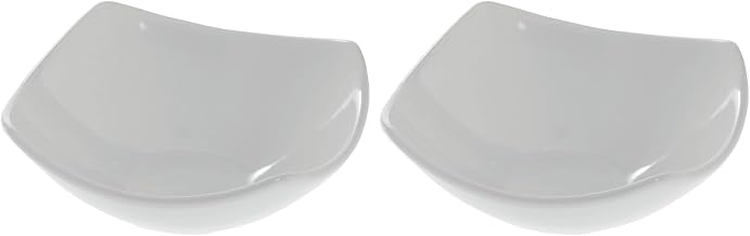 American Metalcraft SQND9 Prestige Ceramic 9" Squound Bowl, White (Pack of 2)