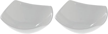 American Metalcraft SQND9 Prestige Ceramic 9" Squound Bowl, White (Pack of 2)