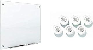 Quartet Glass Whiteboard, Magnetic Dry Erase White Board, 6 x 4 feet, Infinity, White Surface (G7248W) & Strong Magnets, Glass Whiteboard, Dry Erase Board, Large, Assorted Colors, 6 Pack (85392)