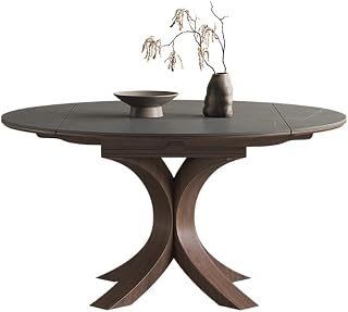 Mesa De Jantar Retractable Rock Plate Dining Table Round Modern Simple Square and Dual-Purpose Rotating Folding Diner Table