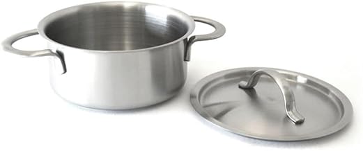 G.E.T. 4-80910 Mini Bistro Pot, 10 Ounce, Stainless Steel with Satin Finish, 4-7/16" Diameter x 2"H, Case of 12