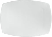 CAC China Sushia 12-1/2-Inch by 9-Inch Super White Porcelain Rectangular Flat Platter, Box of 12