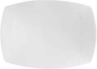 CAC China Sushia 12-1/2-Inch by 9-Inch Super White Porcelain Rectangular Flat Platter, Box of 12