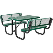 Global Industrial Green / 48"L x 83"W x 33"H / Industrial Picnic Tables