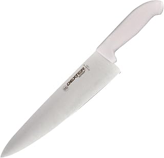 Dexter Russell SG145 10" Cook's Knife, Multipurpose Sharp Kitchen Knife | White Handle, Rocking Blade, Dicing & Mincing, Chopping, Food Prep, Commercial Kitchen, Cuts Vegetables, Fruits, & Meats