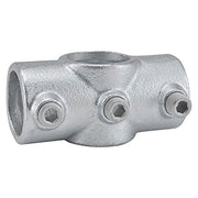 1" Size Two Socket Cross Pipe Fitting (1.375" Fitting I.D.) by Global Industrial – 2"L x 4"W x 2"H, Galvanized Iron, Gray, Model 798725