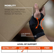 Ergodyne Medium / Black / Wrist Support Sleeve - Single Strap Hand & Wrist Braces