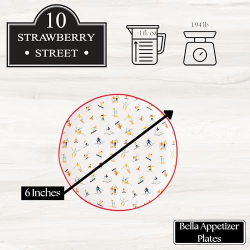 10 Strawberry Street Skiers / 6" / Traditional Appetizer Plates