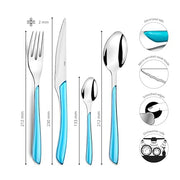 Amefa 32 Piece Cutlery Set for 8 People / Turquoise / 1 Flatware Sets