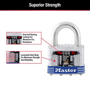 Master Lock Silver / 3/4" shackle / 4 Pack Keyed Padlocks