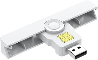 USB-C & USB 2.0 CAC Card Reader – External Portable Smart Card Reader | USB CAC Card Reader with Type-C & USB 2.0, external portable