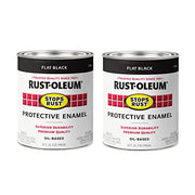 Rust-Oleum Flat Black / 32 Fl Oz (Pack of 2) / Brush on Paint Interior & Exterior House Paint