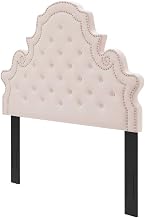 Furnifact Pink Tufted Performance Velvet Full/Queen Headboard, Soft Upholstery, Durable Construction, Single Piece Design, Ideal for Bedroom Decor