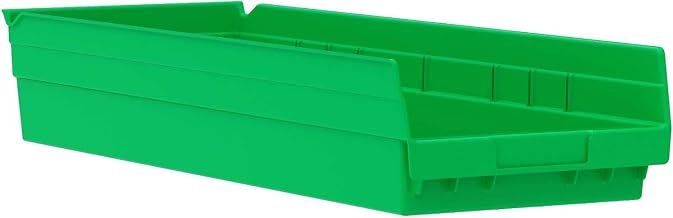 Akro-Mils 30184 Heavy Duty Plastic Shelf Bins, 24"x 8"x 4", Green, 6-Pack | Heavy Duty Nesting Storage Bins for Garage, Closet, Refrigerator, Kitchen, Cabinet, Drawer Organization, Pantry Organization