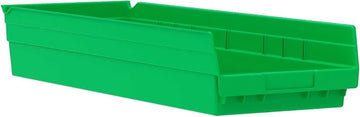 Akro-Mils 30184 Heavy Duty Plastic Shelf Bins, 24"x 8"x 4", Green, 6-Pack | Heavy Duty Nesting Storage Bins for Garage, Closet, Refrigerator, Kitchen, Cabinet, Drawer Organization, Pantry Organization