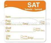 DayMark - 1122136 - DissolveMark 2 in x 2 in Saturday Shelf Life Label