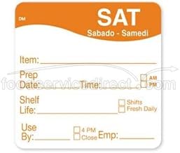 DayMark - 1122136 - DissolveMark 2 in x 2 in Saturday Shelf Life Label