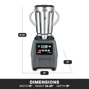 Waring 3 Speeds and Pulse / Stainless Steel Jar CB15 / 1-Gallon Countertop Blenders