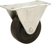 Global Industrial 3" Rubber Wheel, Light Duty Rigid Plate Caster, 150 Lb. Capacity
