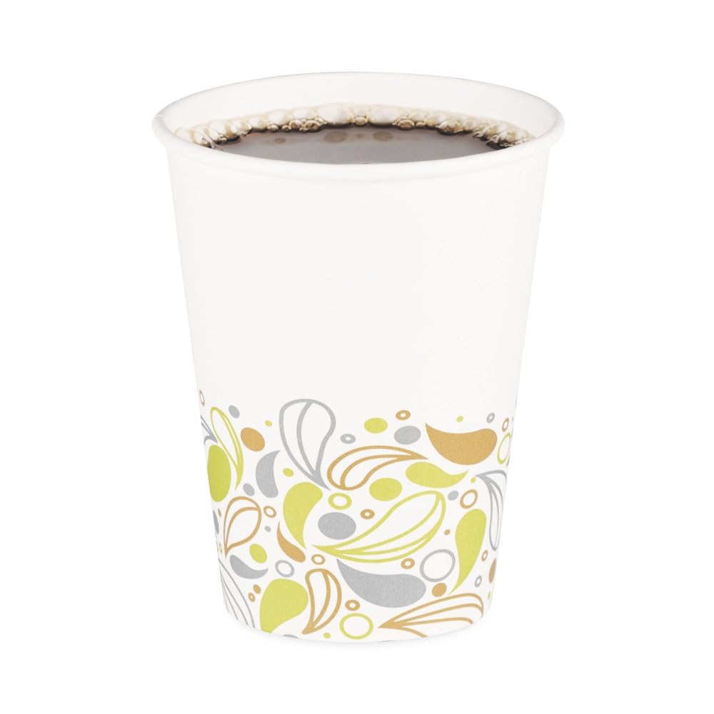 DEER12HCUP Deerfield Printed Paper Hot Cups by Boardwalk – 12 Ounces, Paper, White, Pack of 1000