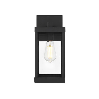 Peter One Light Outdoor Wall Sconce Black by Lighting Design – 8.2", Iron, Black, Model OD413W14BK