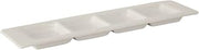 Tuxton China AMU-557 Plate, 12-3/4" L x 3-3/8" W x 3/4"H, Rectangular, 4-Compartment, Microwave and Dishwasher Safe, Oven Proof, Fully Vitrified, Ceramic, AlumaTux, Specialty, Pack of 12