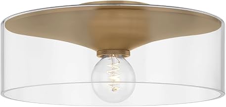 Troy Lighting C2916-PBR Killian - 1 Light Flush Mount - 6.5 Inches Tall and 16 Inches Wide - Patina Brass