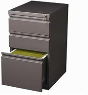20" Deep Box/Box/File Mobile Pedestal by Hirsh Industries – One Size, Cotton, Clear, Model 19354