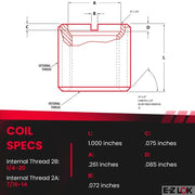 E-Z LOK Pack of 5 / 5 / 1/4-20 Internal Threads, 7/16-14 External Threads, 1.000 Length Thread Locking Inserts