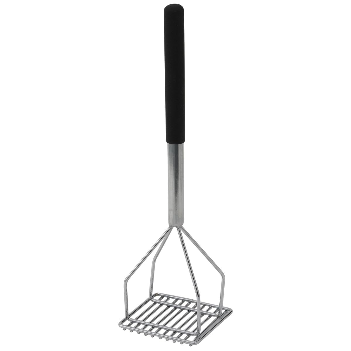 4 1/2" x 17 3/4" Black Potato Masher by Winco – 4.5" x 18", Plastic, Black, Stainless Steel, Model PTMP-18S