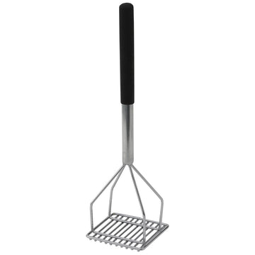 4 1/2" x 17 3/4" Black Potato Masher by Winco – 4.5" x 18", Plastic, Black, Stainless Steel, Model PTMP-18S