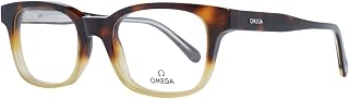 Omega Rectangular Eyeglasses OM5004H 056 Havana-Honey/Crystal 52mm
