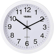12" Wall Clock by Global Industrial – Plastic, White, Model 695323